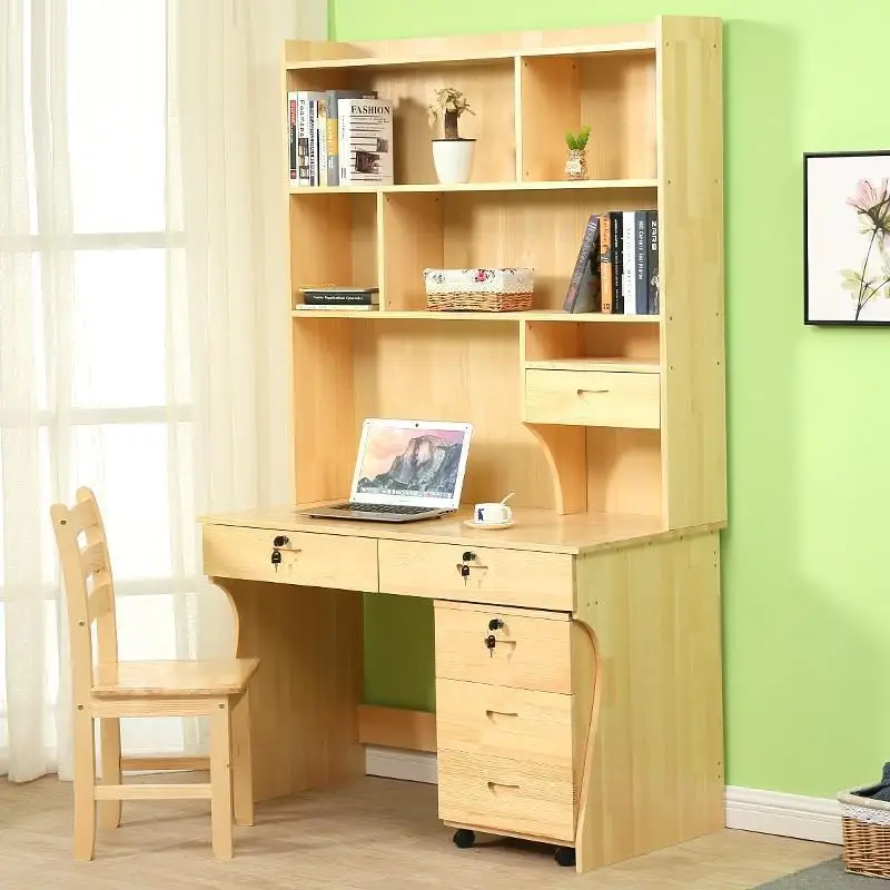 

Ordinateur Portable Small Bed Para Notebook Escritorio Standing Retro Wood Laptop Stand Mesa Computer Desk Table With Bookcase