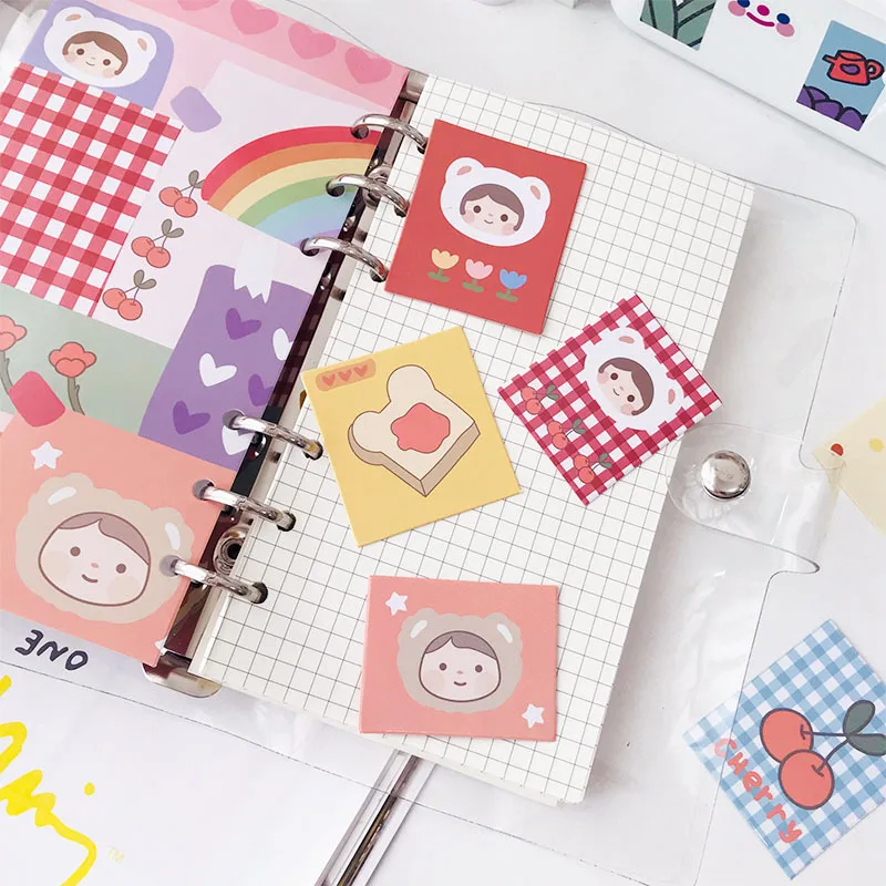 Бисквит медведь девушка милые наклейки творческие Китайские иероглифы стикеры