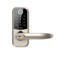 smart dead bolt cylinder biometric fingerprint and touch numeric keypad door handle password lock outdoor waterproof