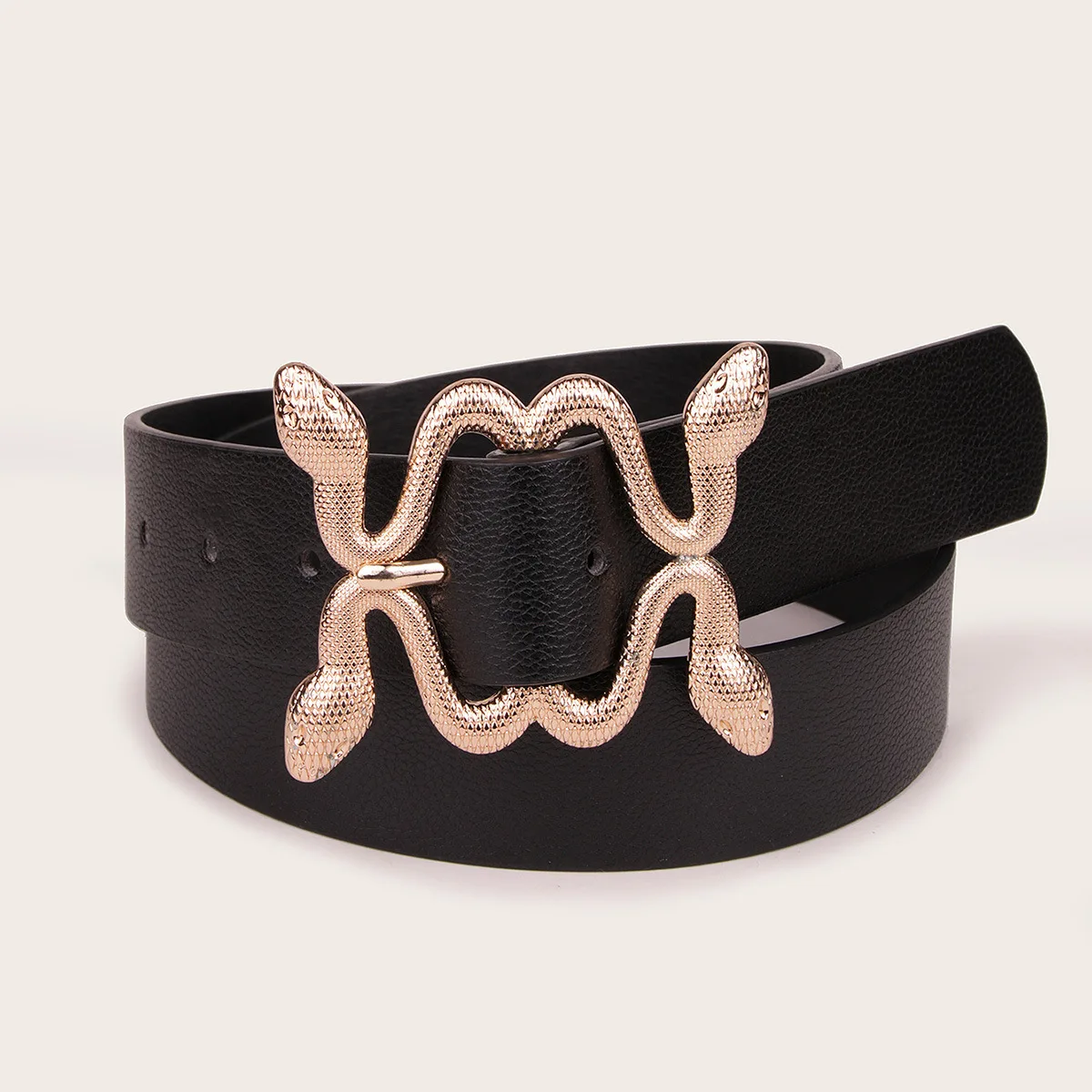 

Casual Leather Jeans Belts with Snake Buckle