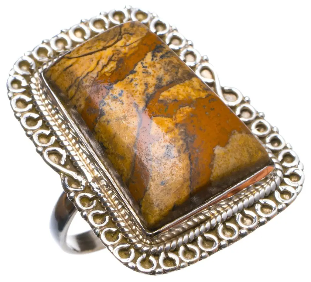 Натуральная картина яшма ручная работа уникальное женское серебряное кольцо