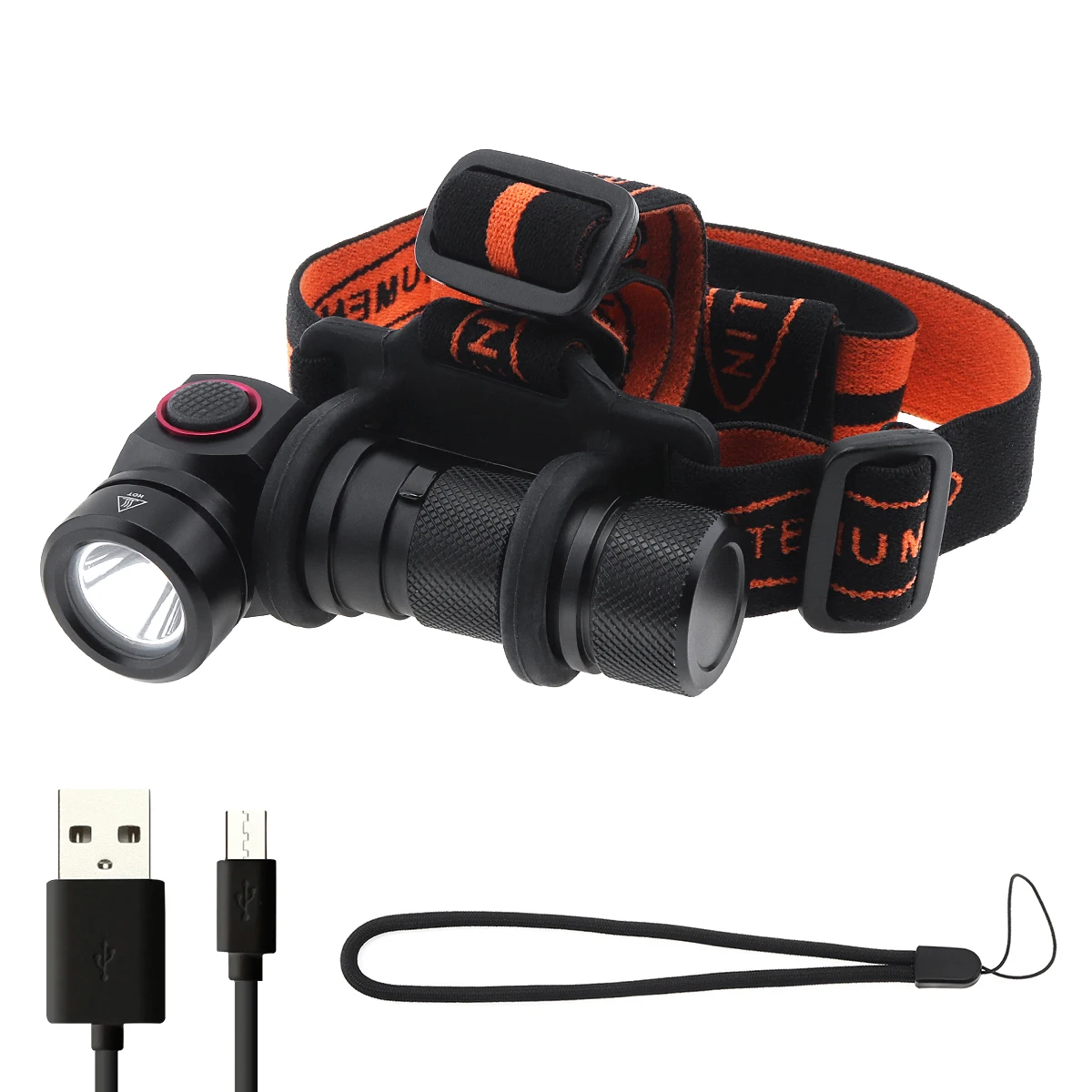 

Налобный фонарь с зарядкой от USB, лм, 7 режимов