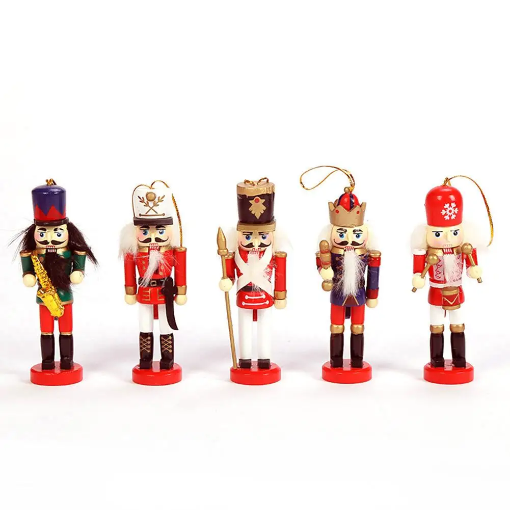 

4pcs 30cm Wooden Nutcracker Soldier Set Merry Christmas Decoration Pendants Ornaments for Christmas Tree Decor Cute Puppet Doll