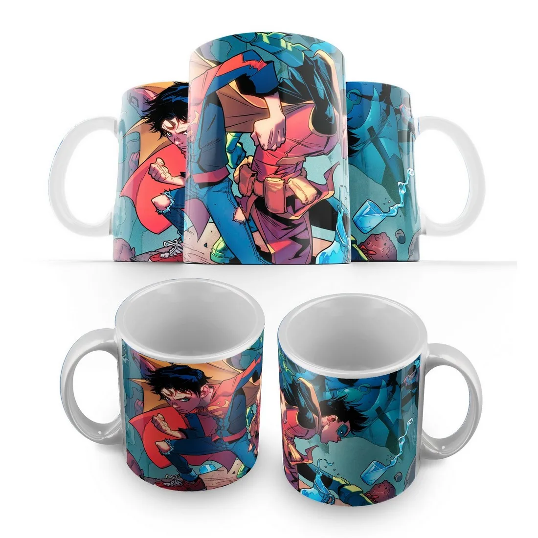 Кружка: super sons comics(комикс марвел ди си marvel dc человека паук железный человек бэтмен