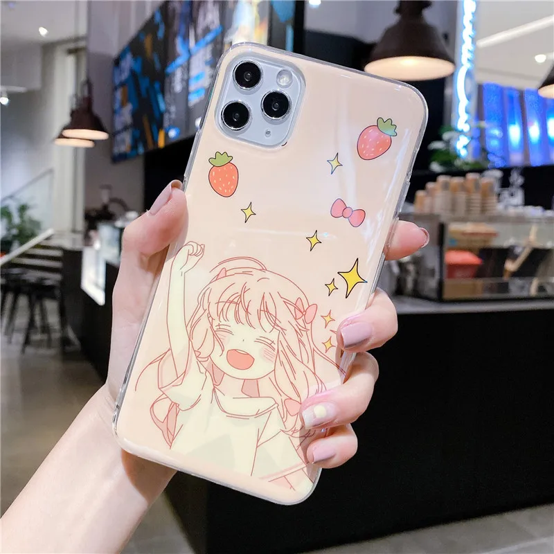 Милый чехол для телефона с клубничкой iPhone 11Pro XS Max X XR 6 6S 8 7 plus Blu ray мягкий