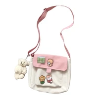 shopping bags women sweet kawaii printed canvas leisure daily shop bag crossbody shoulder satchel purse new