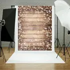 Виниловый фон для фотосъемки с изображением деревянных досок зимних снежных подарков звезд колокольчиков