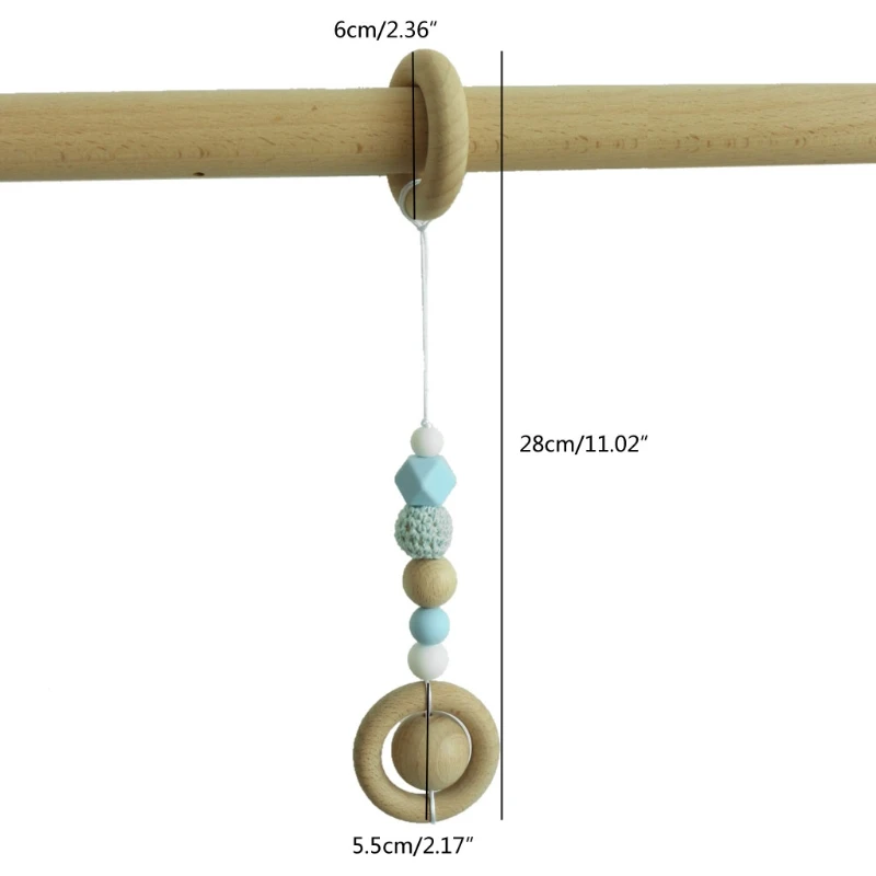 

Animals Wooden Pendant Baby Play Gym BPA Free Food Grade Wooden Teether Toys Interactive Baby Birth Gift