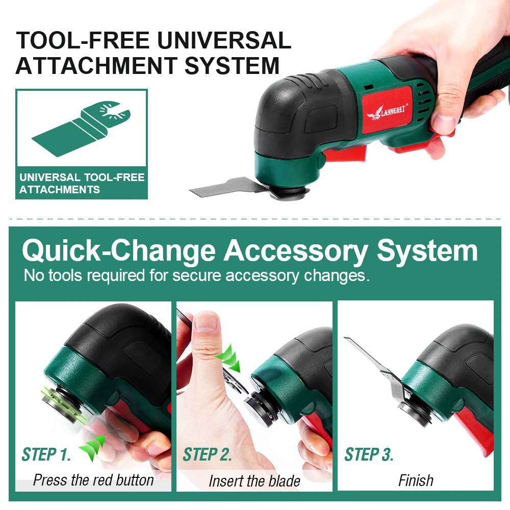 Вибропила Осциллирующий Инструмент 20 в литий ионный набор многофункциональный