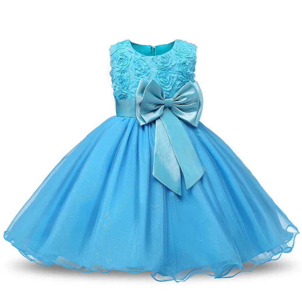 

Baby Girls Dress Formal Big Bow Wedding Party Dress Sleeveless Lace Princess Dress For Girls Birthday Costume Girl Clothing