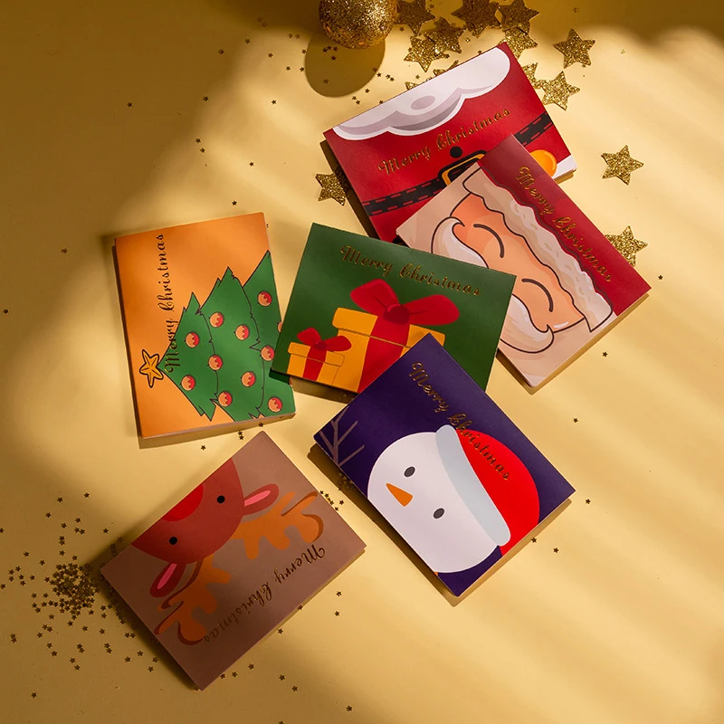 

Рождественская поздравительная открытка ручная роспись маленькая открытка Милая мультяшная иллюстрация