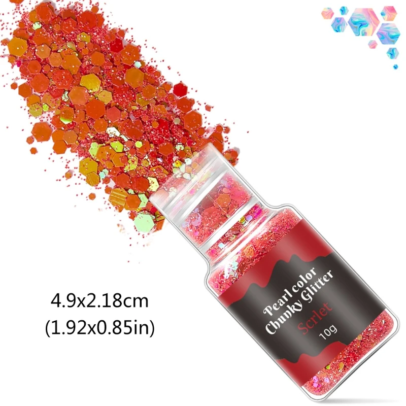 

12/18/24 Color Holographic Chunky Glitter Powder Sequins DIY Crafts Nail Sticker B36D