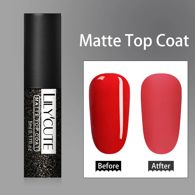 matte top coat LILYCUTE матовый Гель-лак для ногтей Gery color зимний Гель-лак для ногтей матовое верхнее покрытие отмачиваемый УФ-Гель-лак для нейл-арта - Цвет: matte top coat