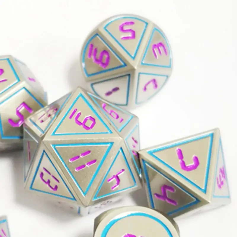 7 шт./компл. Творческий ролевые игры в кости D&D металлические игра Dnd жемчуг Никель