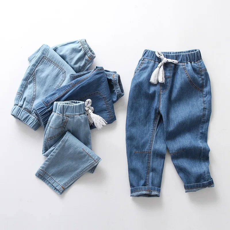 

2021 Boys Summer Boys' Soft Material Loose Edition Breathable Denim Trousers