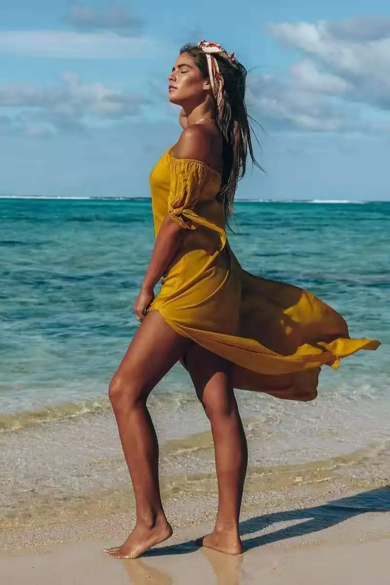 

Sexy one-shoulder dress with irregular slits
