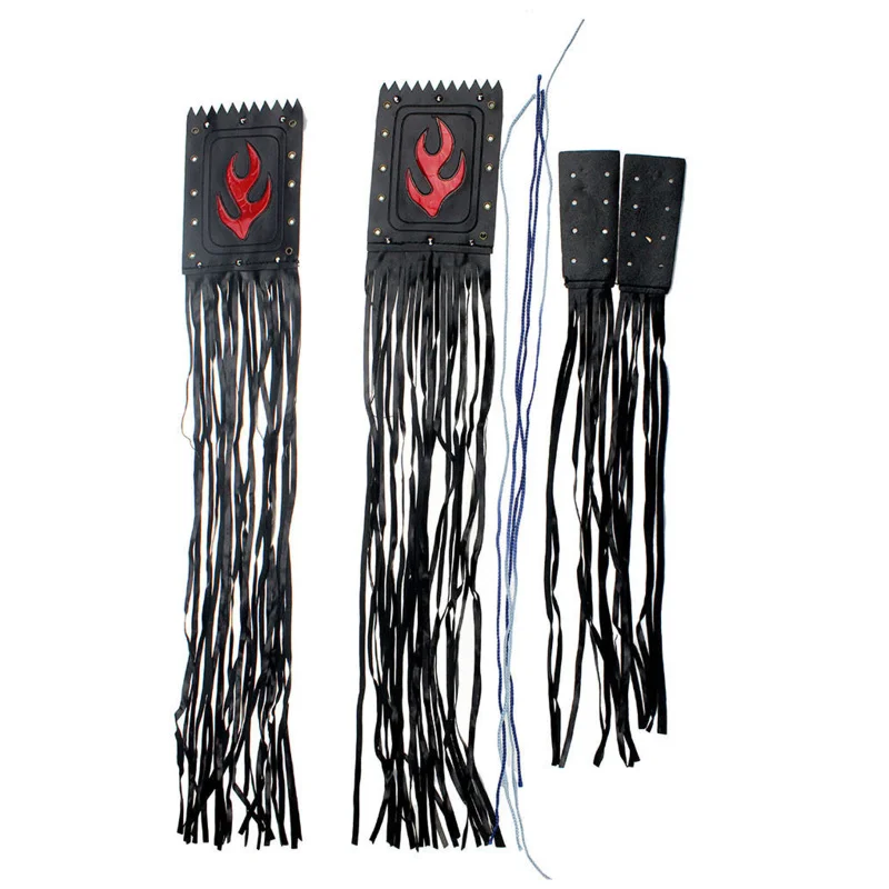 

4 Pcs/set Universal Fashion Motorcycle Synthetic Leather Handlebar Tassel Fringe Grip Cover Lever Decoration
