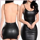 Пижама из искусственной кожи, сексуальное привлекательное пикантное нижнее белье для взрослых с открытой спиной и влюбленными чувствами