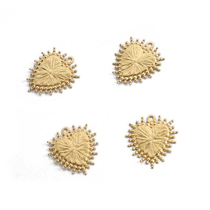 

40pcs Raw Brass 17x19mm Heart Charm Pendant Mini Charms For DIY Bracelets Necklace Jewelry Findings Making Supplies