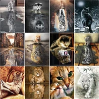 ruopoty 5d diamond painting full drill square animals diamond embroidery cats diamond mosaic sale tiger pictures with rhinestone