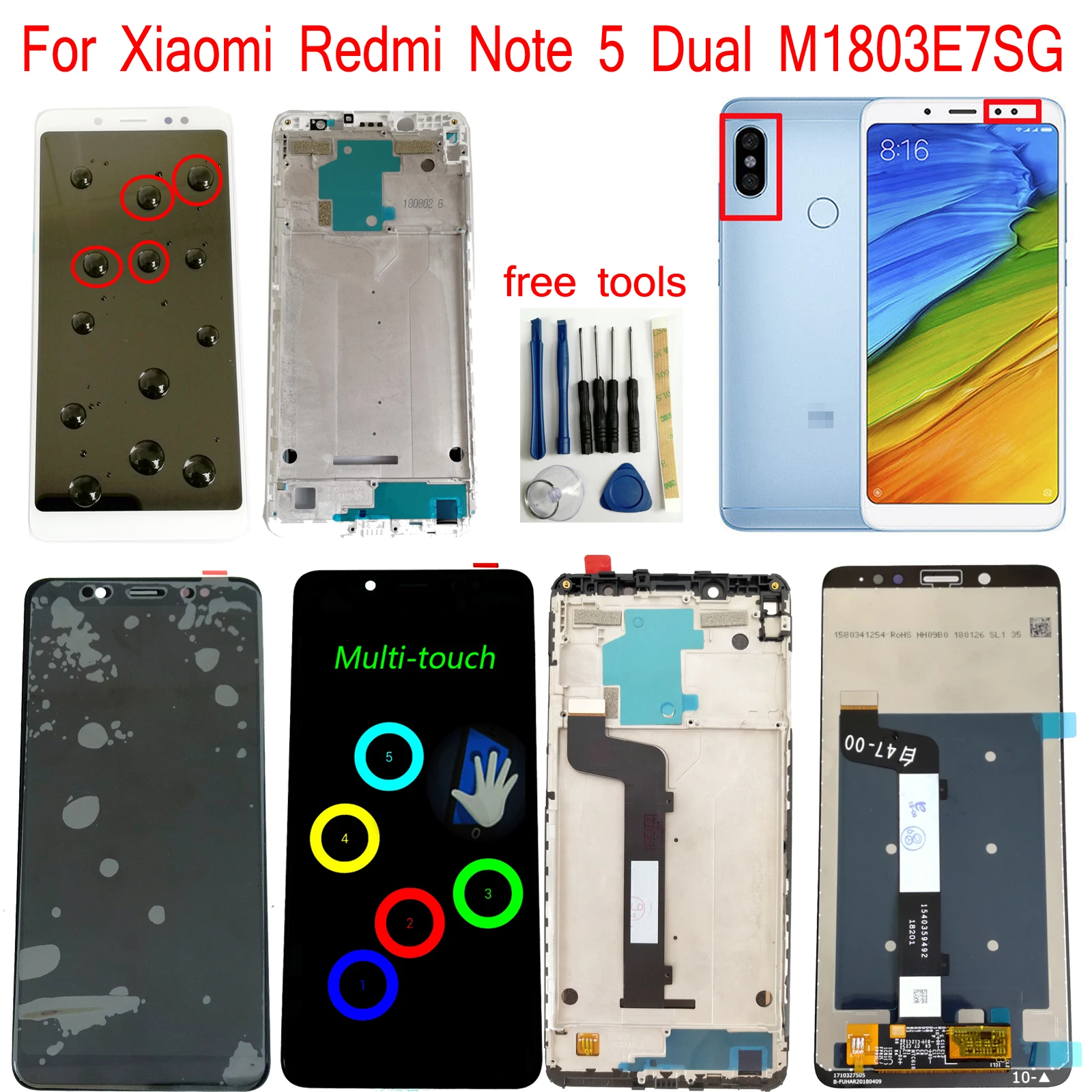 Shyueda для Xiaomi Redmi Note 5 Dual M1803E7SG M1803E7ST M1803E7SC ЖК-дисплей сенсорный экран дигитайзер с рамкой инструменты