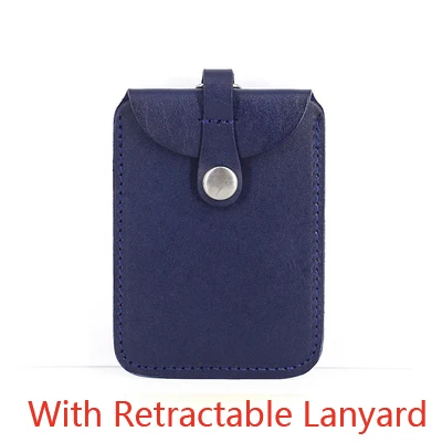 Blue-Lanyard Alisara Lanyards держатель для Id бейджа бирка для Id карты вертикальный Стильный чехол из натуральной кожи держатель для карт выдвижной ремешок - Цвет: Blue-Lanyard