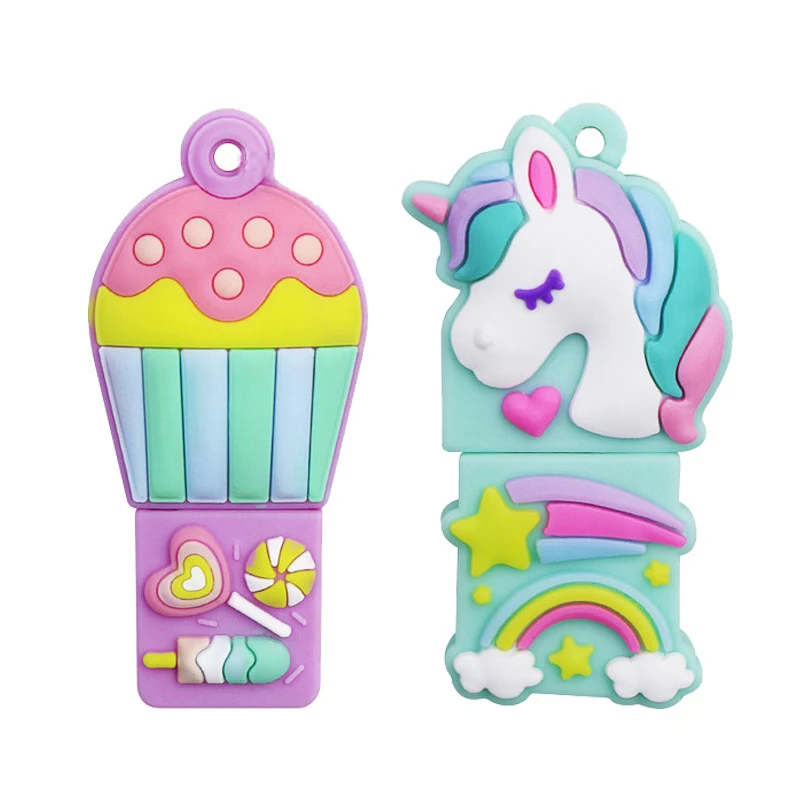 Флеш накопитель Единорог силиконовый USB флеш 32 Гб 64 ГБ 16 8 4 водонепроницаемый 2 0