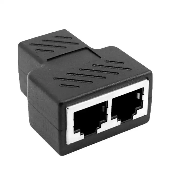 Сетевой кабель Ethernet LAN порт 1-черный 2 разъем сетевой адаптер разъём Разветвитель