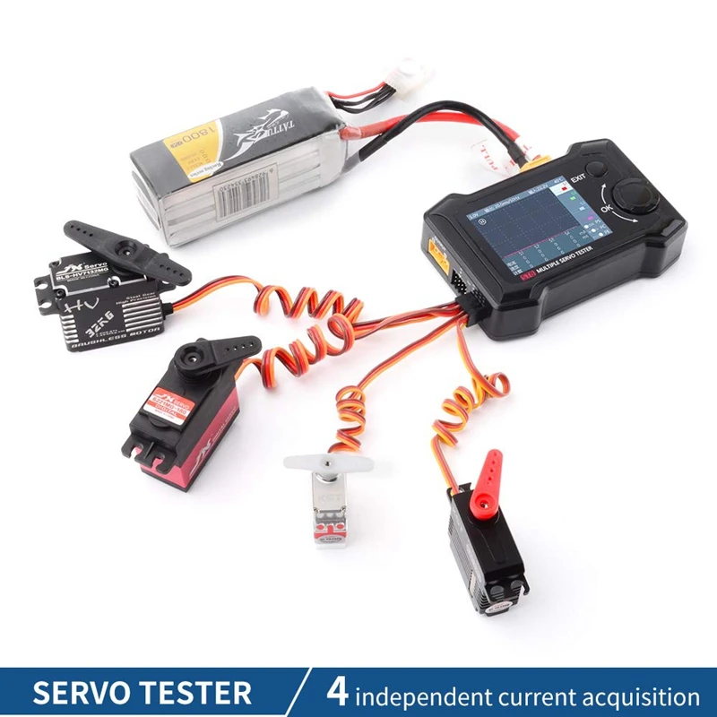 

ToolkitRC ST8 2.4 Inch TFT 7-28V 8-Channel Servo Integrated Tester 4 Independent Interface Signal Test