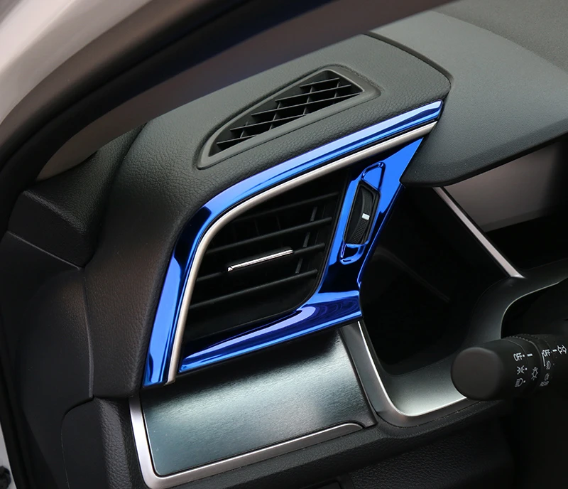 

Интерьер Side Кондиционер Рама Крышка из нержавеющей стали воздуха на выходе полосы для Honda Civic 10 2016 2017