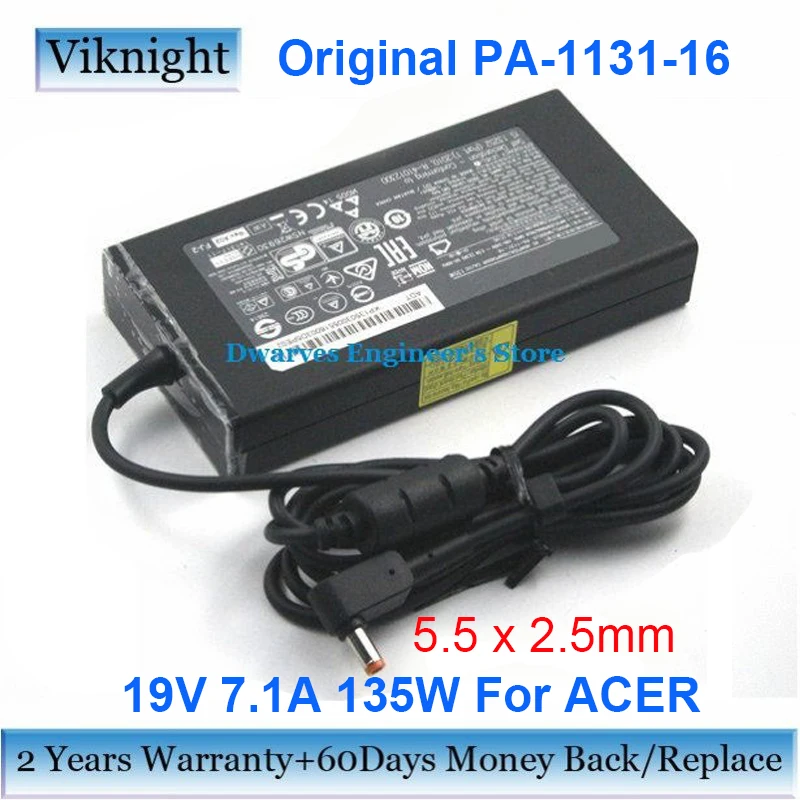 Оригинальный адаптер питания 19V 7.1A 135W для зарядного устройства ACER