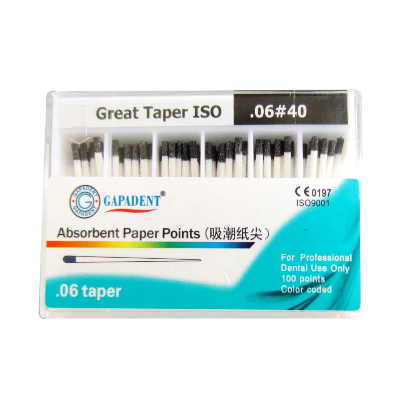 0 06 конические стоматологические абсорбирующие бумажные точки 100 шт./кор. 25 #
