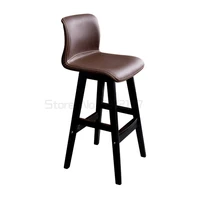 nordic solid wood bar chair high stool household back chair bar stool front desk cafe bar chair
