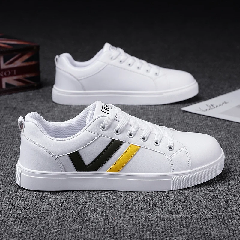 

New Arrival 2020 Breathable White Sneakers Men Soft Flat Men Vulcanize Shoes Non-slip Male Sneakers Fashion Rubber Shoes