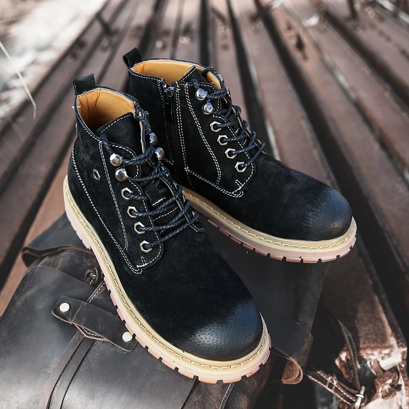 Мужские ботинки повседневная обувь из высококачественной кожи сезон осень зима