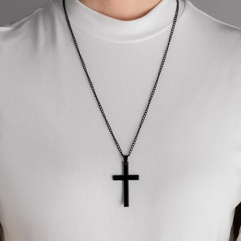 

Vintage Gothic Pendants Cross Necklace Cool Street Style Necklaces for Men Women Unusual Chain on The Neck Chains Punk Jewelry