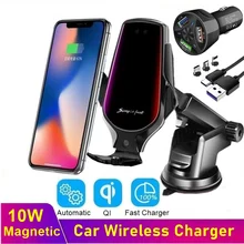 Tongdaytech 10W Magnetic Car Fast Wireless Charger for iPhone 7 8 XS 11 12 Pro Max Carregador Sem Fio For Samsung S10 S9 S8 Plus
