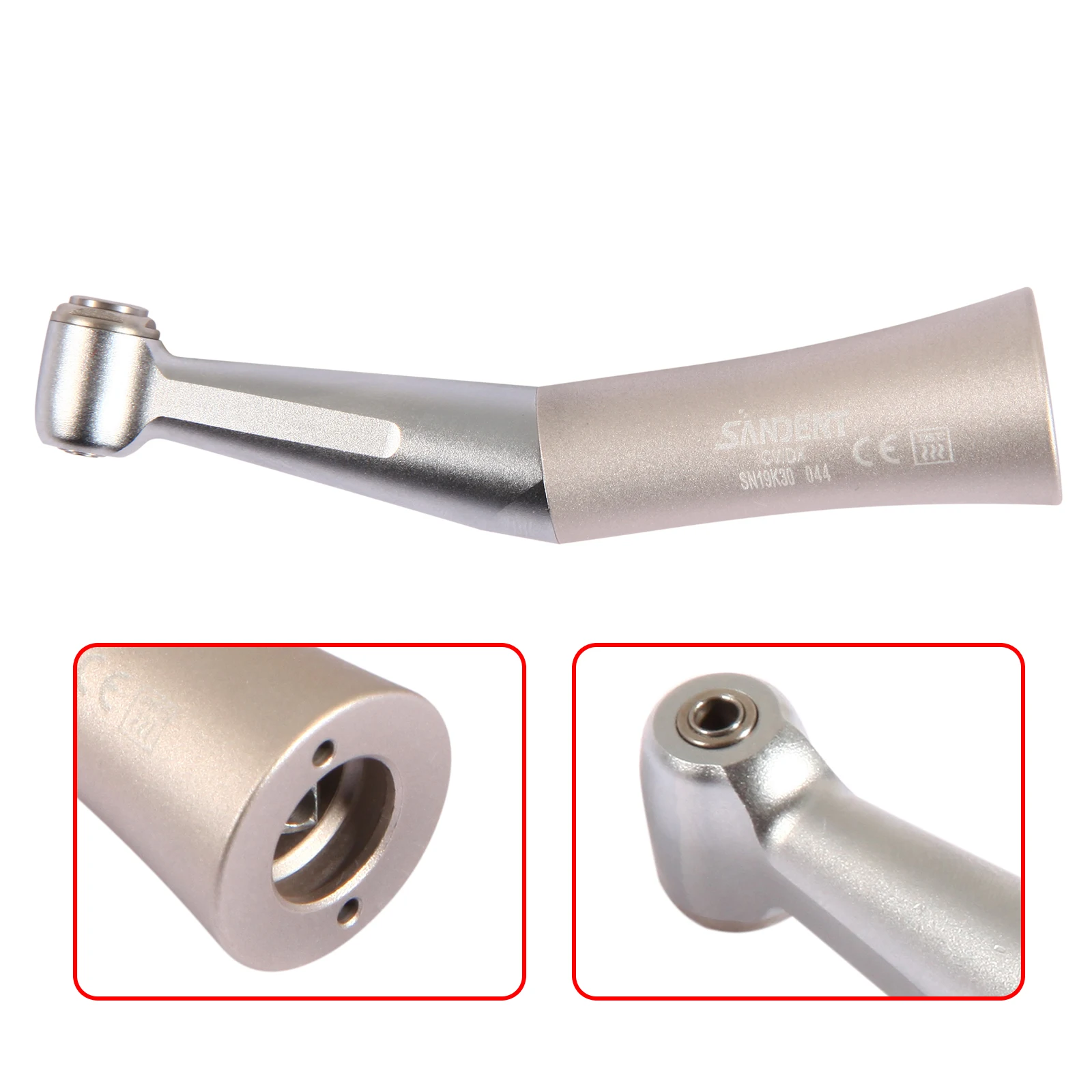 

2pcs Dental Low Speed Handpiece Contra Angle Push Button type Outer Water Spray fit Bur 2.35mm