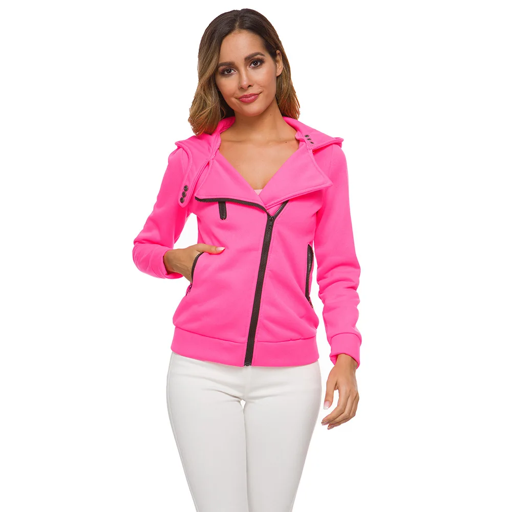 

2021 Spring Autumn Zipper Warm Fashion Hoodies Women Long Sleeve Hoodie Jackets Hoody Jumper Overcoat Outwear Female Sweatshirts