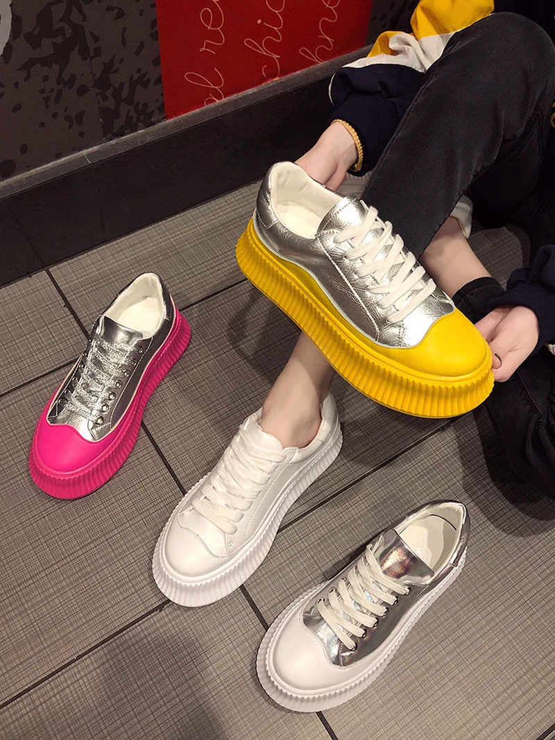 Летняя женская повседневная обувь на платформе необычная Корейская версия |