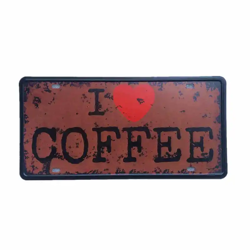 Металлические оловянные знаки I love Coffee Beer Amsterdam Route 66 автомобильный номерной знак