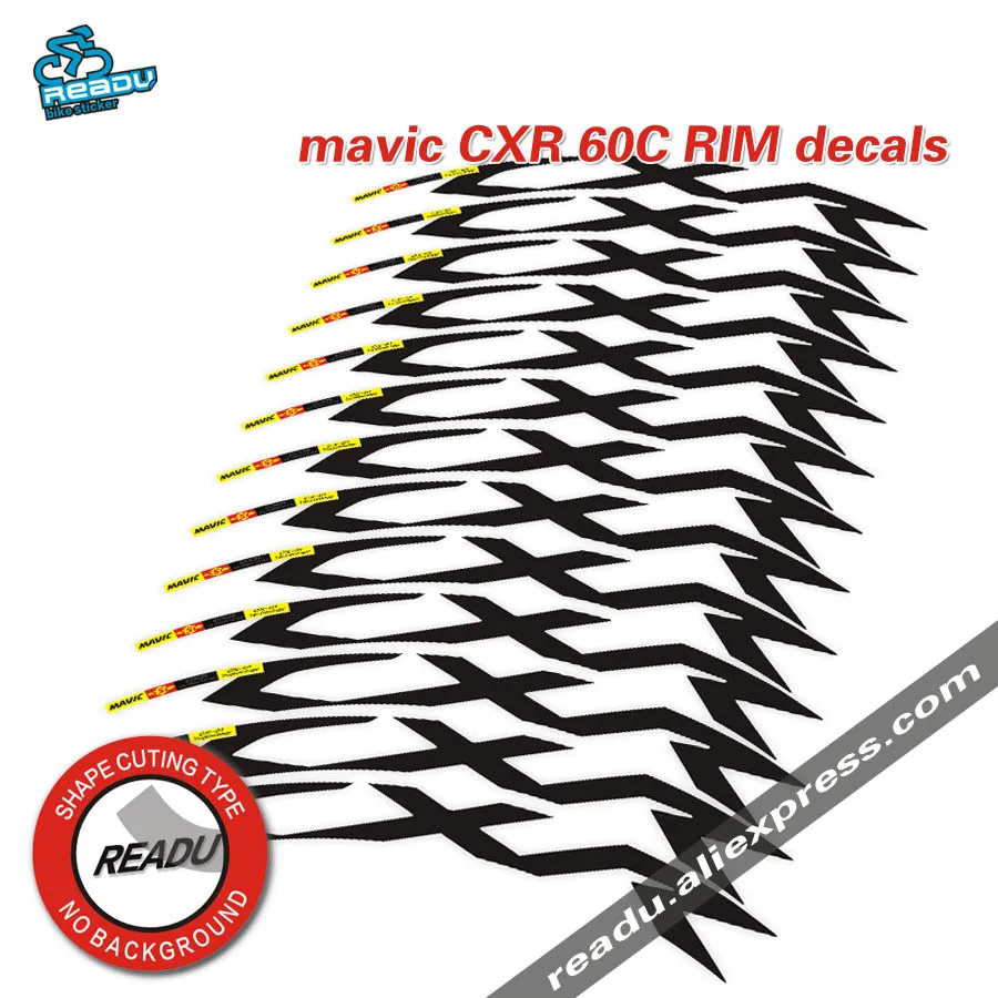 Наклейки на обод велосипеда MAVIC CXR 60c 60 мм|carbon rim stickers|bike stickerwheelset decals |