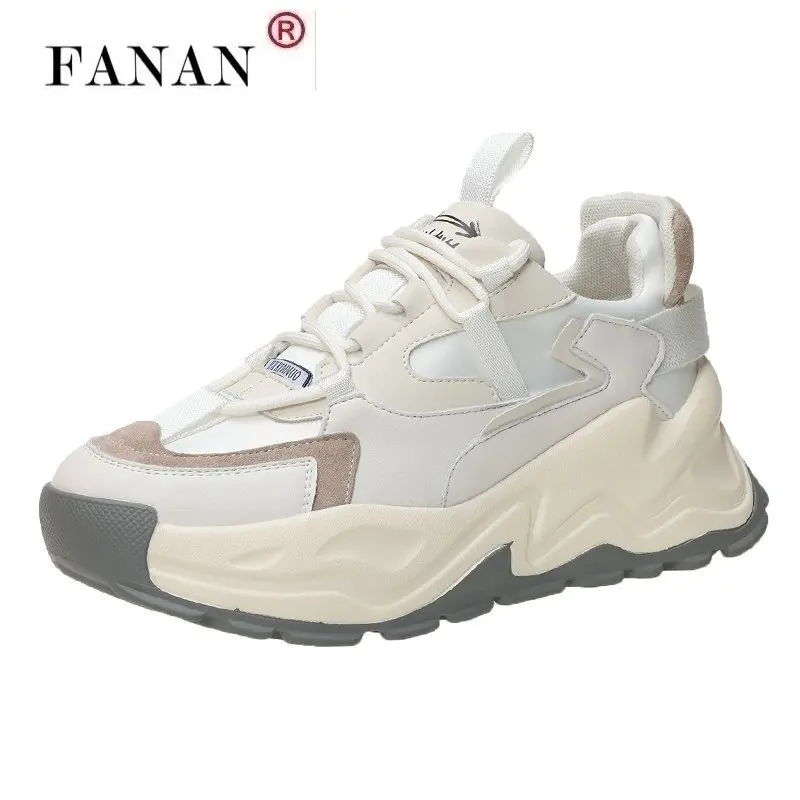 

2021 New Women's Spring Platform Chunky Sneakers,Gray Brown Sports Shoes,Comfort Casual High Sneaker Women Vulcanize Sneakers