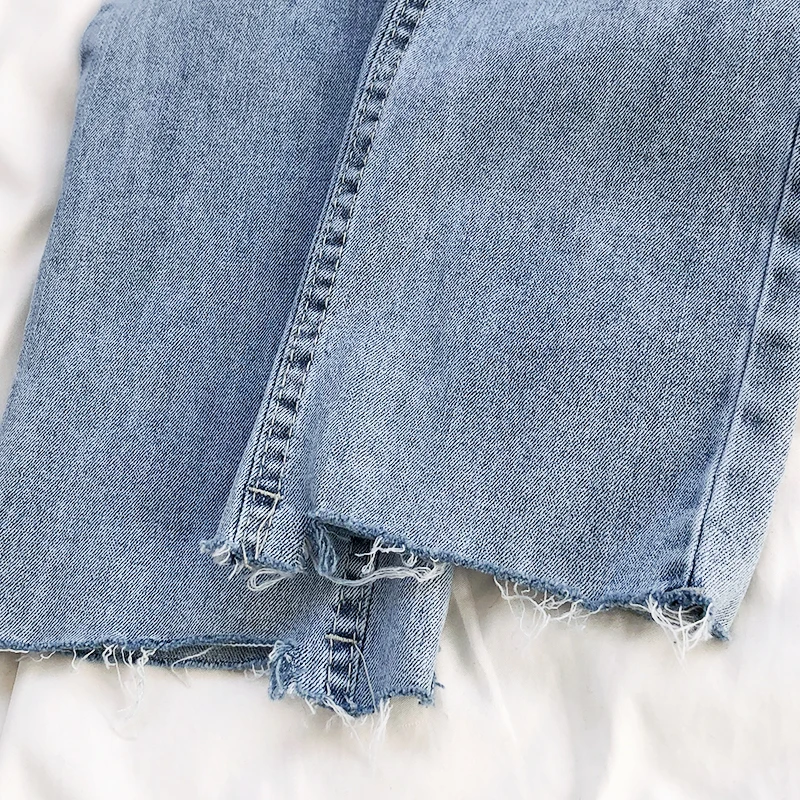 

Women's Jeans 2021 Spring New High Waist Trouser Y2k Streetwear Vintage Hole Leisure Femme E Girl Straight Pants jeans