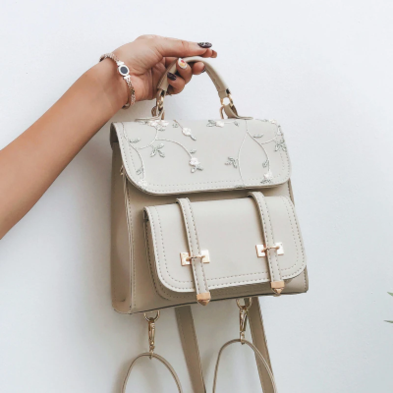 

New listing summer small fresh flower embroidery backpack 2020 Korean student backpack casual mini girl small backpack