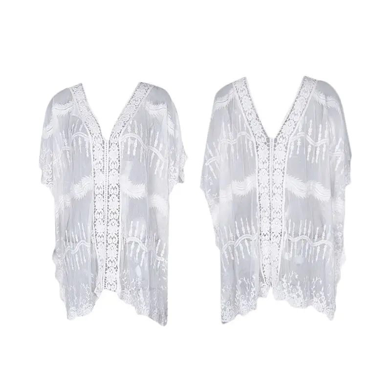 Женское ажурное бикини с цветочным кружевом сексуальное прозрачное пляжное