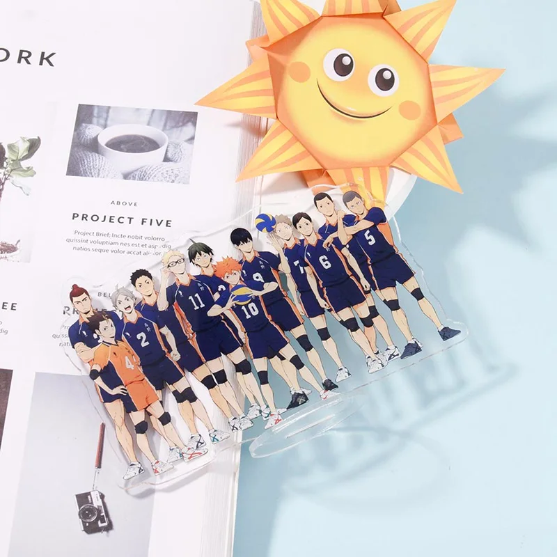 

1PC Anime Haikyuu!! Acrylic Teenagers Figures Plate Holder Stand Model Desk Stand Volleyball Table Decor Fans Gift