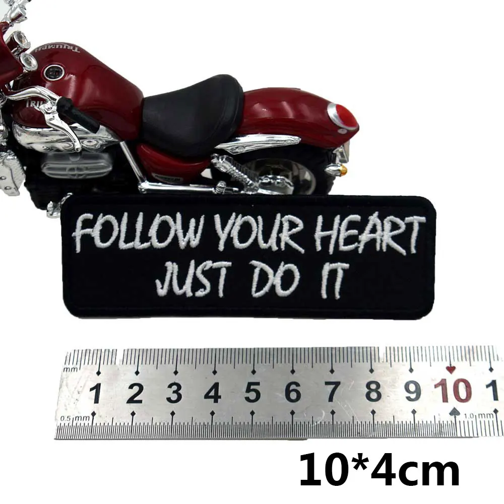 Надпись FOLLOW YOUR HEART JUST FK IT именная бирка забавные байкерские мотоциклетные нашивки