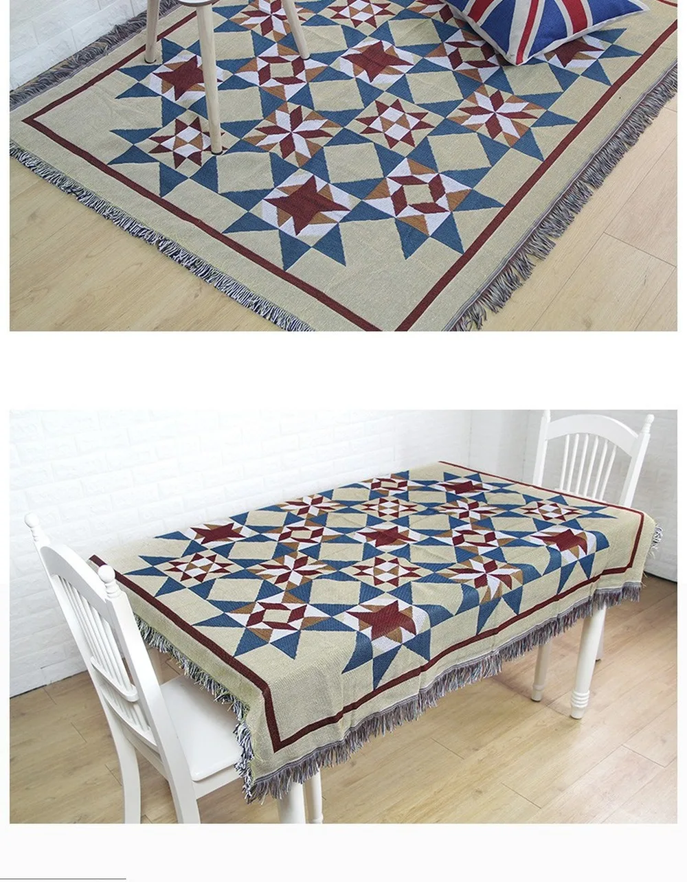 

GEOMETRIC PATTERN VINTAGE DECOR TAPESTRY VILLAGE JANE EUROPE LEISURE OUTDOOR BLANKET COTTON JACQUARD HOME SOFA COVERS CARPETS