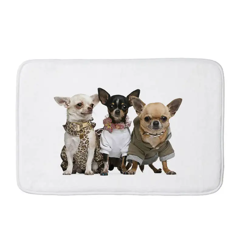 Фланелевый напольный коврик с принтом чихуахуа Нескользящие Коврики для кухни